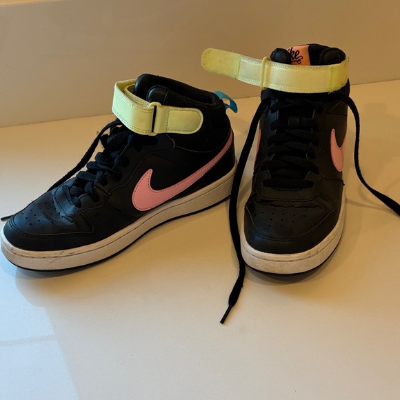 Nike Black Sneakers with Pink and Yellow Accents